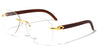 Rimless Butterfly Wood Pattern Wholesale Glasses