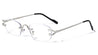 Rimless Rectangle Clear Lens Wholesale Glasses