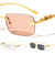 Rimless Rounded Rectangle Jaguar Wholesale Sunglasses