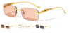 Rimless Rounded Rectangle Jaguar Wholesale Sunglasses