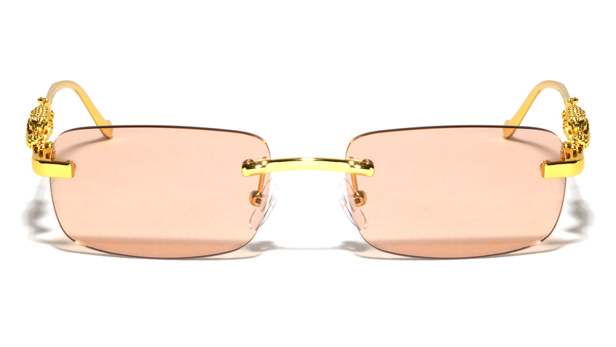 Rimless Rounded Rectangle Jaguar Wholesale Sunglasses