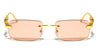 Rimless Rounded Rectangle Jaguar Wholesale Sunglasses