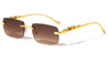Rimless Rounded Rectangle Jaguar Wholesale Sunglasses