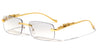 Rimless Rounded Rectangle Jaguar Wholesale Sunglasses