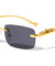 Rimless Rounded Rectangle Jaguar Wholesale Sunglasses