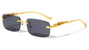Rimless Rounded Rectangle Jaguar Wholesale Sunglasses