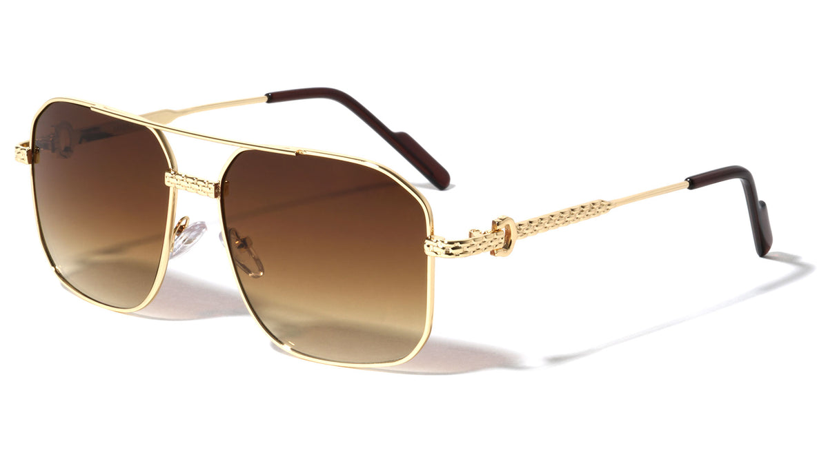 Chain Temple Square Aviators Wholesale Sunglasses