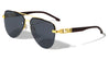 Jaguar Rhinestone Hinge Wood Pattern Temple Rimless Aviators Wholesale Sunglasses
