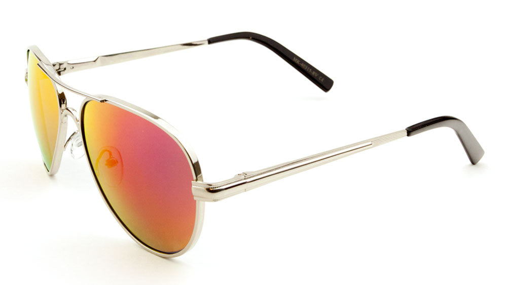 MICA Spring Hinge Aviators Color Mirror Wholesale Bulk Sunglasses