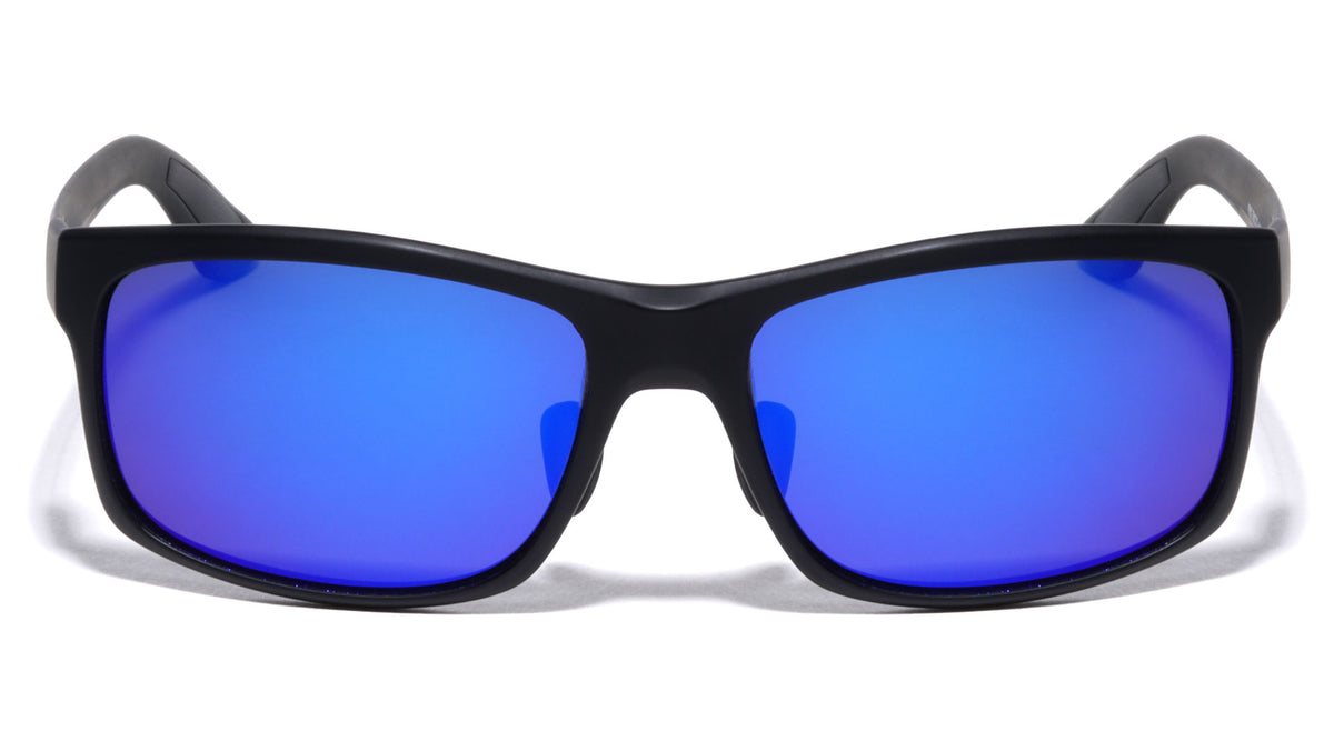 Polarized Premium Quality Blue TR90 Lightweight Square Sports Wholesale Sunglasses (sold by 1/2 dozen per order)
