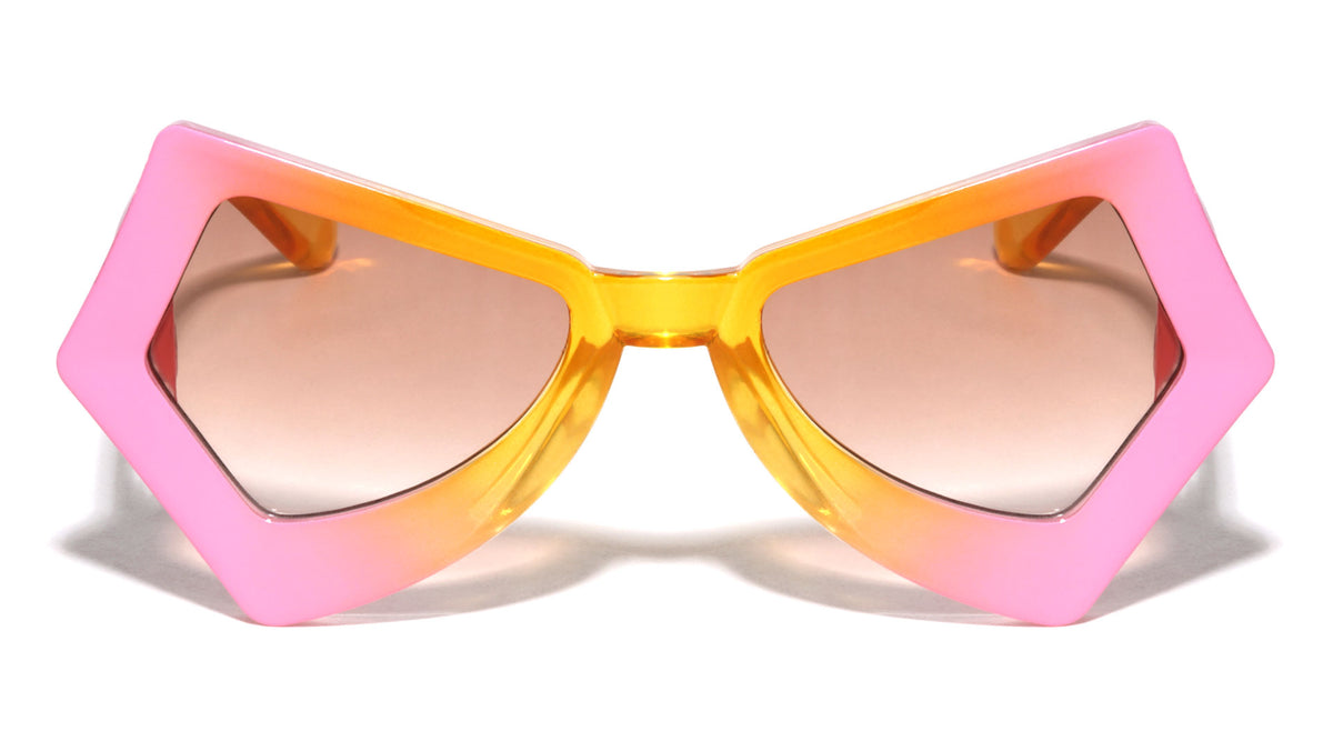 Triangular Sides Duo-Tone Fashion Geometric Wholesale Sunglasses