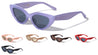 Crystal Color Frame Retro Wide Cat Eye Wholesale Sunglasses