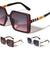Tartan Temple Pattern Fashion Square Butterfly Wholesale Sunglasses