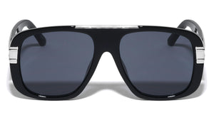 Thick Rim Flat Metal Top Bar Square Wholesale Sunglasses