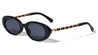Twisted Temple Chain Crystal Color Retro Oval Wholesale Sunglasses