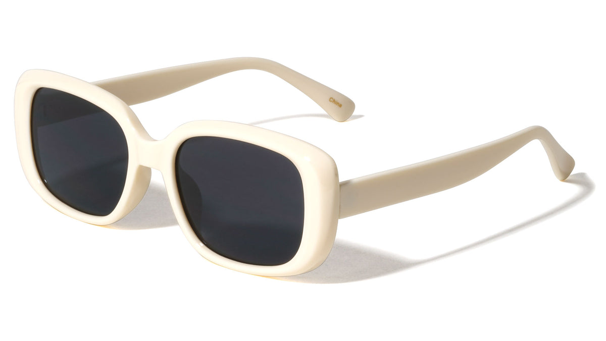 Crystal Color Frame Dark Lens Retro Fashion Rectangle Wholesale Sunglasses