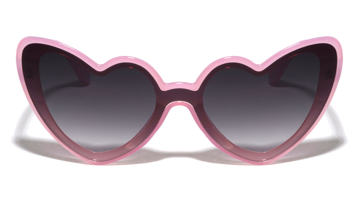 One Piece Shield Lens Heart Shape Wholesale Sunglasses