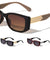 Riveted Pattern Hinge Fashion Rectangle Butterfly Wholesale Sunglasses
