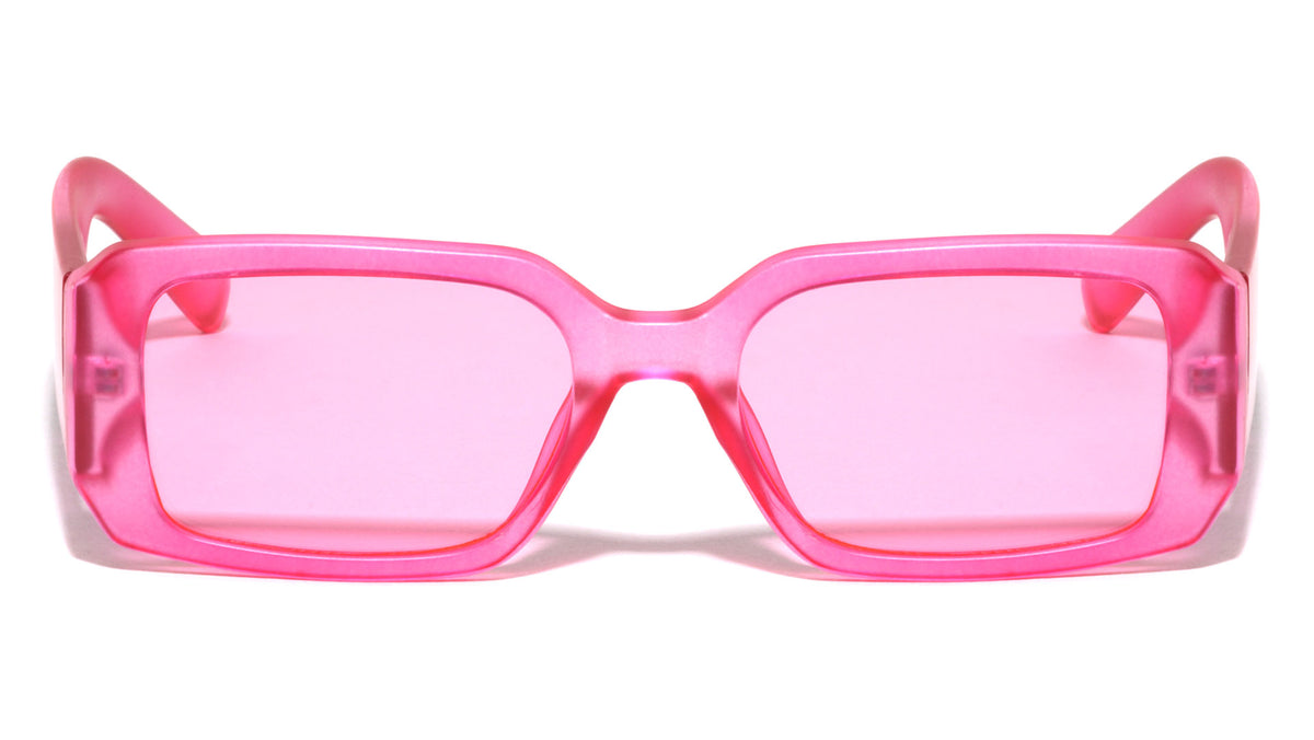 Crystal Color Thick Temple Retro Fashion Rectangle Wholesale Sunglasses