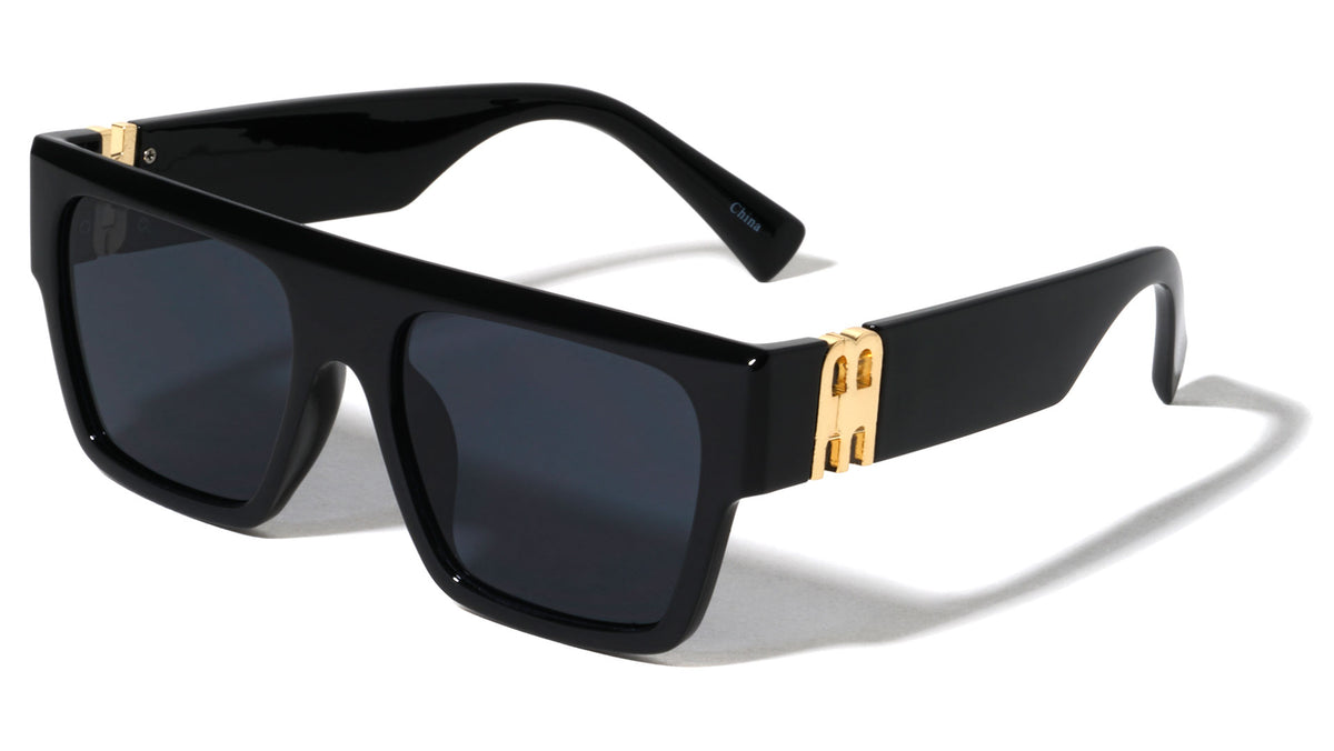 M-U Hinge Thick Tapered Temple Flat Top Square Wholesale Sunglasses