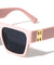 M-U Hinge Thick Tapered Temple Flat Top Square Wholesale Sunglasses