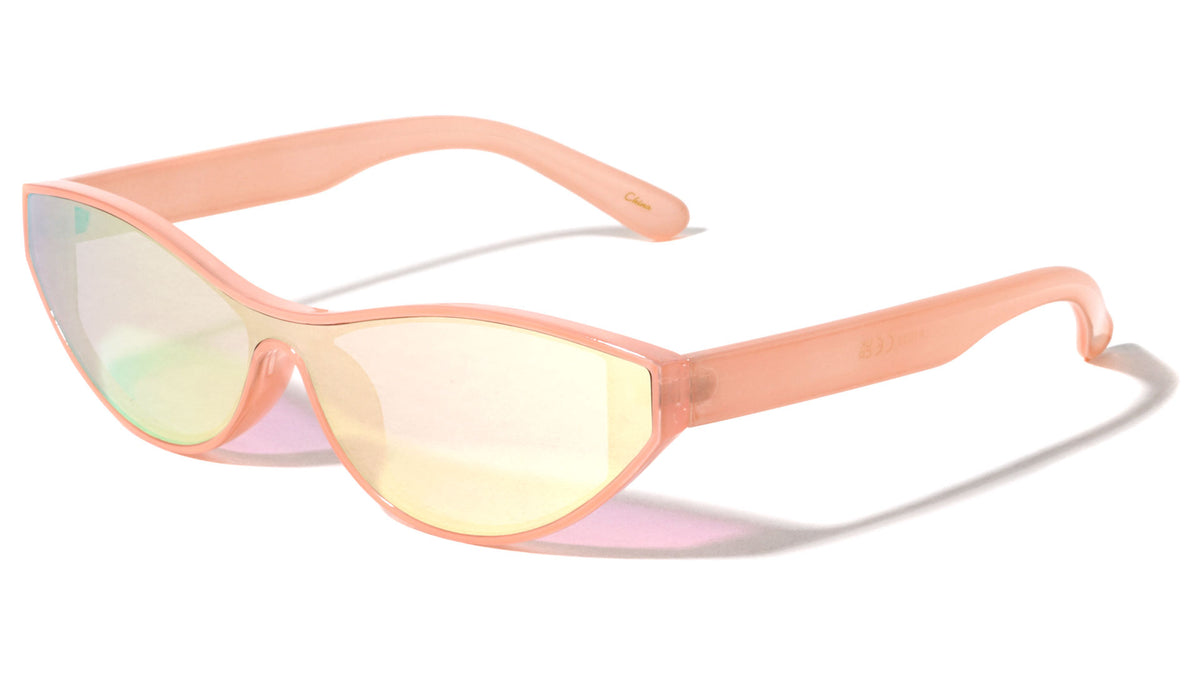 One Piece Shield Lens Retro Fashion Cat Eye Wholesale Sunglasses