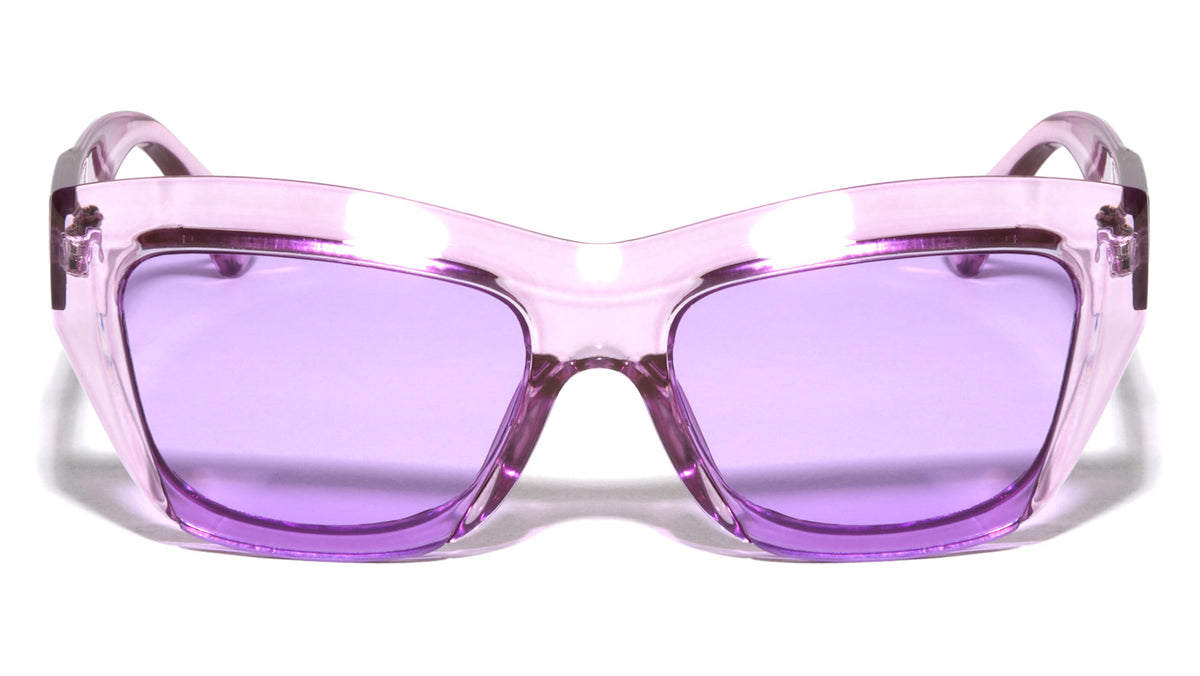 Crystal Color Angled Frame Rimless Bottom Fashion Cat Eye Wholesale Sunglasses