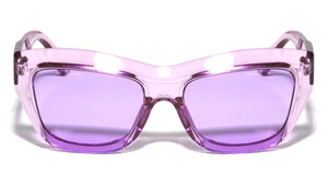 Crystal Color Angled Frame Rimless Bottom Fashion Cat Eye Wholesale Sunglasses