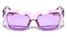 Crystal Color Angled Frame Rimless Bottom Fashion Cat Eye Wholesale Sunglasses