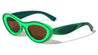 Duo-Tone Color Frontal Rim Retro Fashion Oval Wholesale Sunglasses