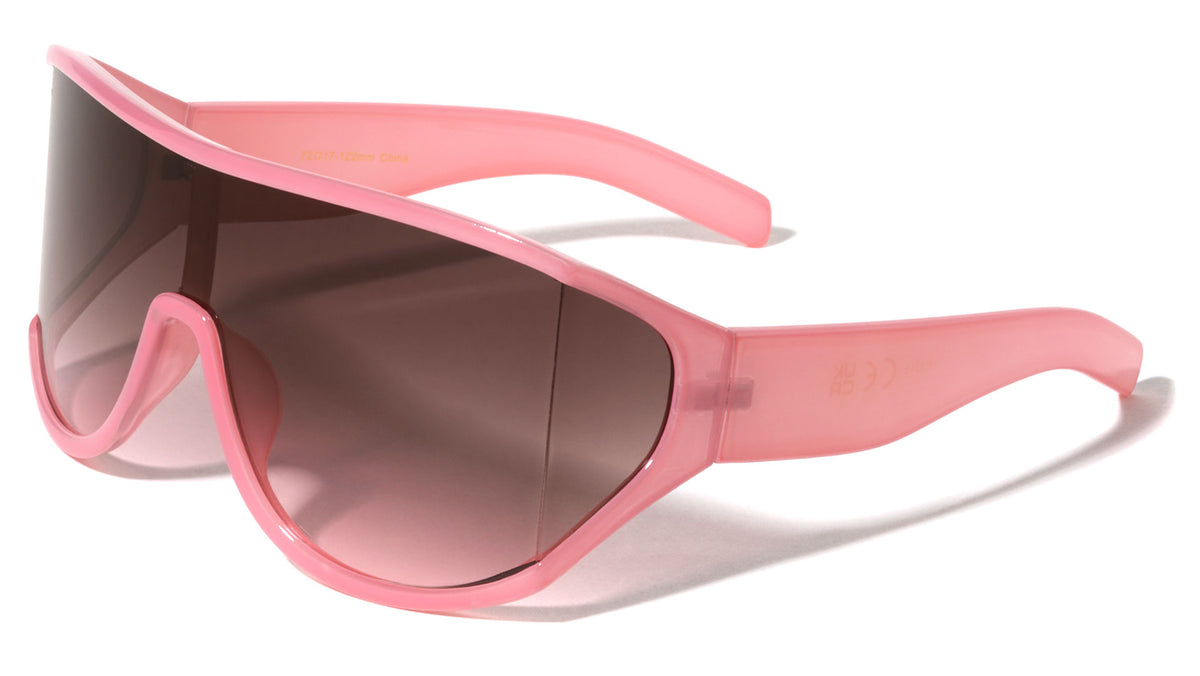 One Piece Shield Side Lens Fashion Rectangle Wholesale Sunglasses