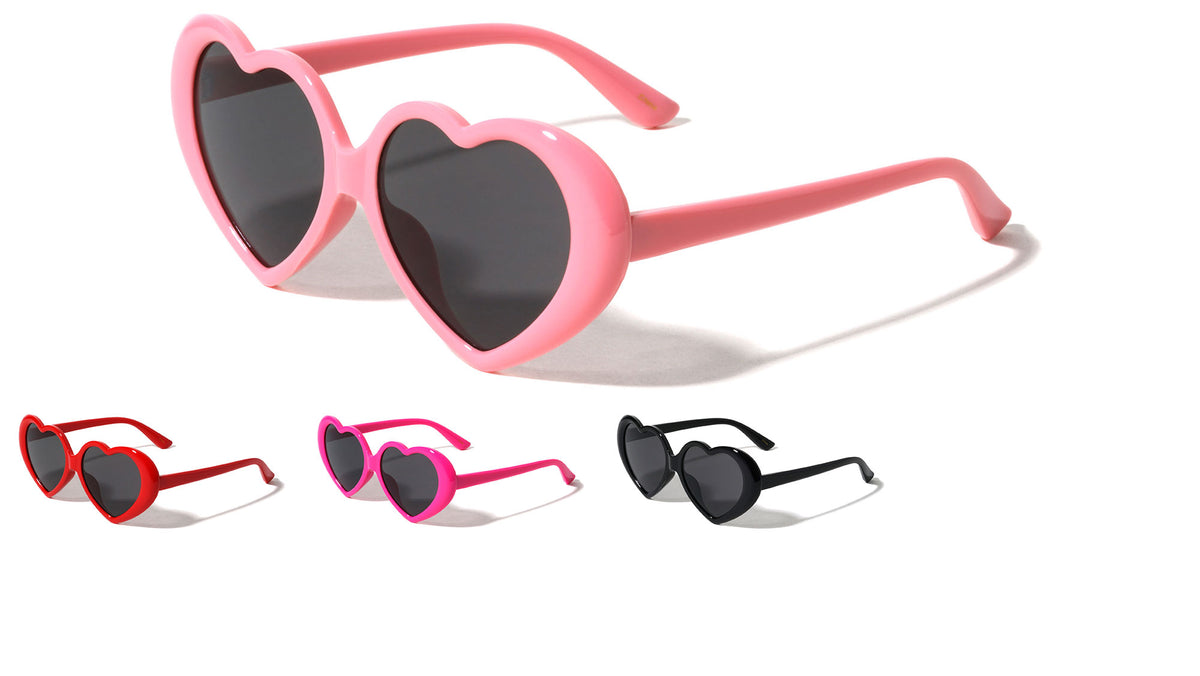 Curved Frame Heart Shape Wholesale Sunglasses