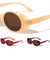Barrel Edge Shield Fashion Retro Oval Wholesale Sunglasses