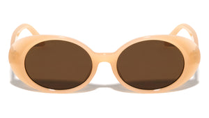 Barrel Edge Shield Fashion Retro Oval Wholesale Sunglasses