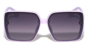 Temple Line Pattern Color Accent Fashion Squared Butterfly Wholesale Sunglasses