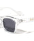 Crystal Color Wing Temple Accent Retro Fashion Square Wholesale Sunglasses
