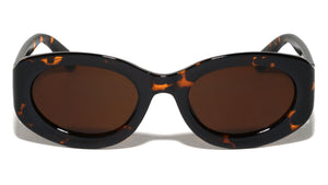 Curved Side Frame Retro Fashion Oval Wholesale Sunglasses