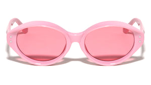 Two Dot Studded Extended Top Fashion Oval Wholesale Sunglasses