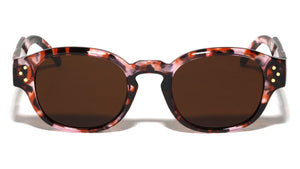 Three Dot Stud Accent Fashion Retro Square Wholesale Sunglasses