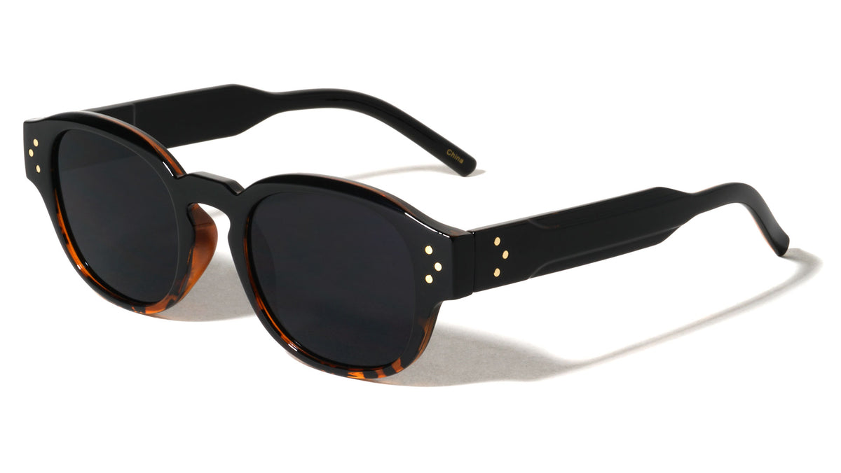 Three Dot Stud Accent Fashion Retro Square Wholesale Sunglasses