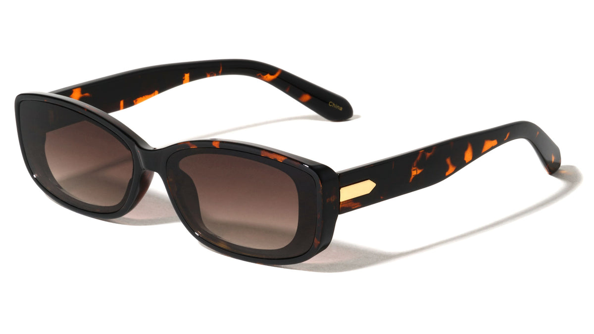 Arrow Gold Hinge Accent Fashion Squared Butterfly Wholesale Sunglasses