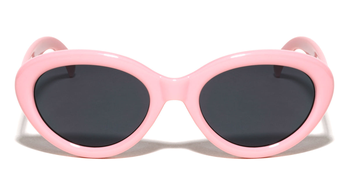 Gold Hinge Bar Accent Retro Fashion Oval Cat Eye Wholesale Sunglasses