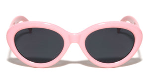 Gold Hinge Bar Accent Retro Fashion Oval Cat Eye Wholesale Sunglasses