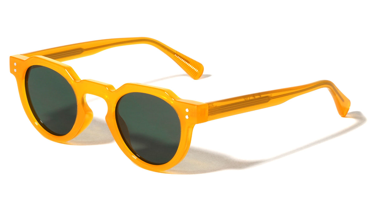 Color Premium Quality Acetate Frame Nickel Wire Round Wholesale Sunglasses (sold by 1/2 dozen per order)