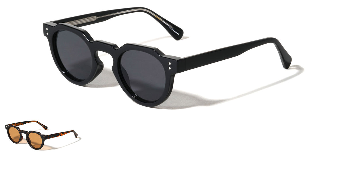 Premium Quality Acetate Frame Nickel Wire Round Wholesale Sunglasses (sold by 1/2 dozen per order)