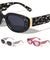 Gold Pattern Hinge Accent Retro Fashion Oval Butterfly Wholesale Sunglasses