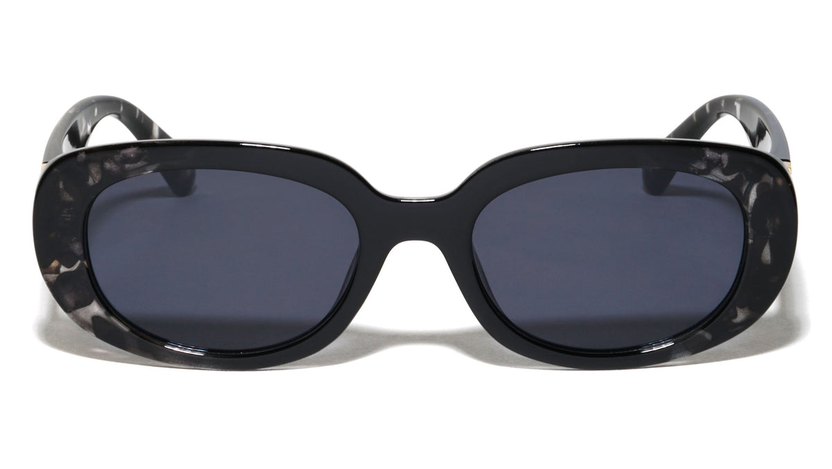 Gold Pattern Hinge Accent Retro Fashion Oval Butterfly Wholesale Sunglasses