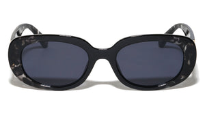 Gold Pattern Hinge Accent Retro Fashion Oval Butterfly Wholesale Sunglasses