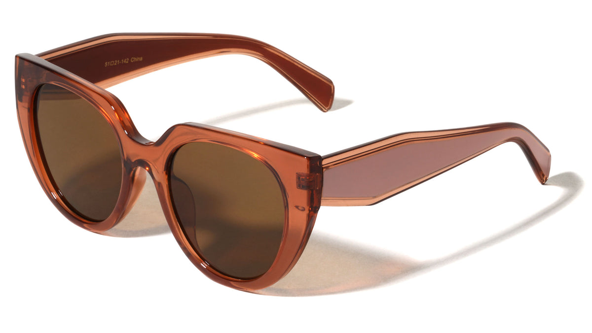 Print Color Temple Accent Fashion Cat Eye Wholesale Sunglasses