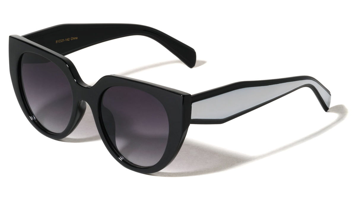 Print Color Temple Accent Fashion Cat Eye Wholesale Sunglasses